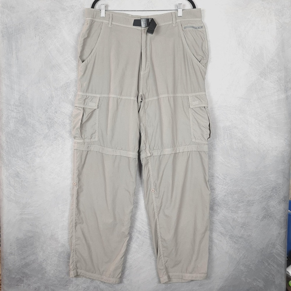 Gramicci Pants Mens 38 Beige Nylon Cargo Hiking Adjustable Belt 38x32 Outdoor